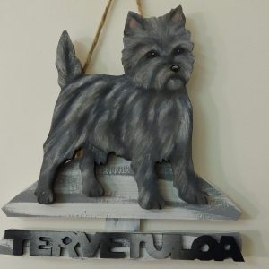 Cairnterrieri brindle tervetuloakyltti