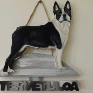 Bostoninterrieri tervetuloakyltti