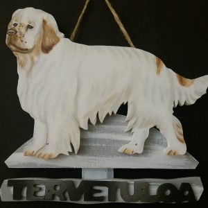 Clumberinspanieli tervetuloakyltti