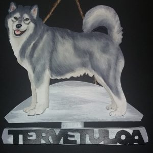 Alaskanmalamutti tervetuloakyltti