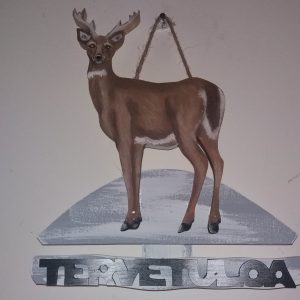 Valkohäntäpeura tervetuloakyltti