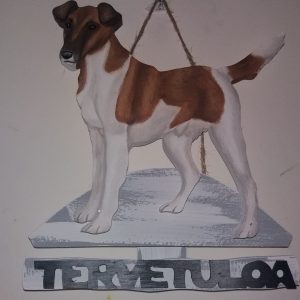 Lyhytkarvainen Kettuterrieri tervetuloakyltti