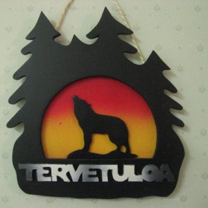 Metsäneläin susi tervetuloakyltti