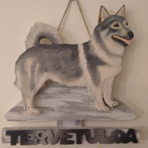 Länsigöötänmaanpystykorva tervetuloakyltti