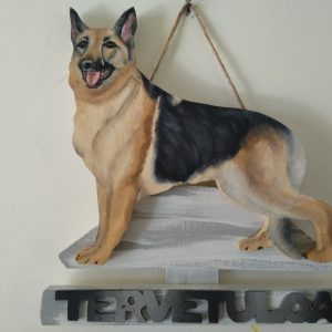 Saksanpaimenkoira tervetuloakyltti